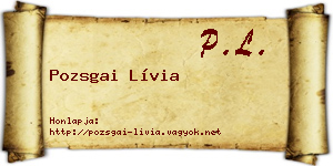 Pozsgai Lívia névjegykártya