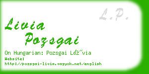 livia pozsgai business card